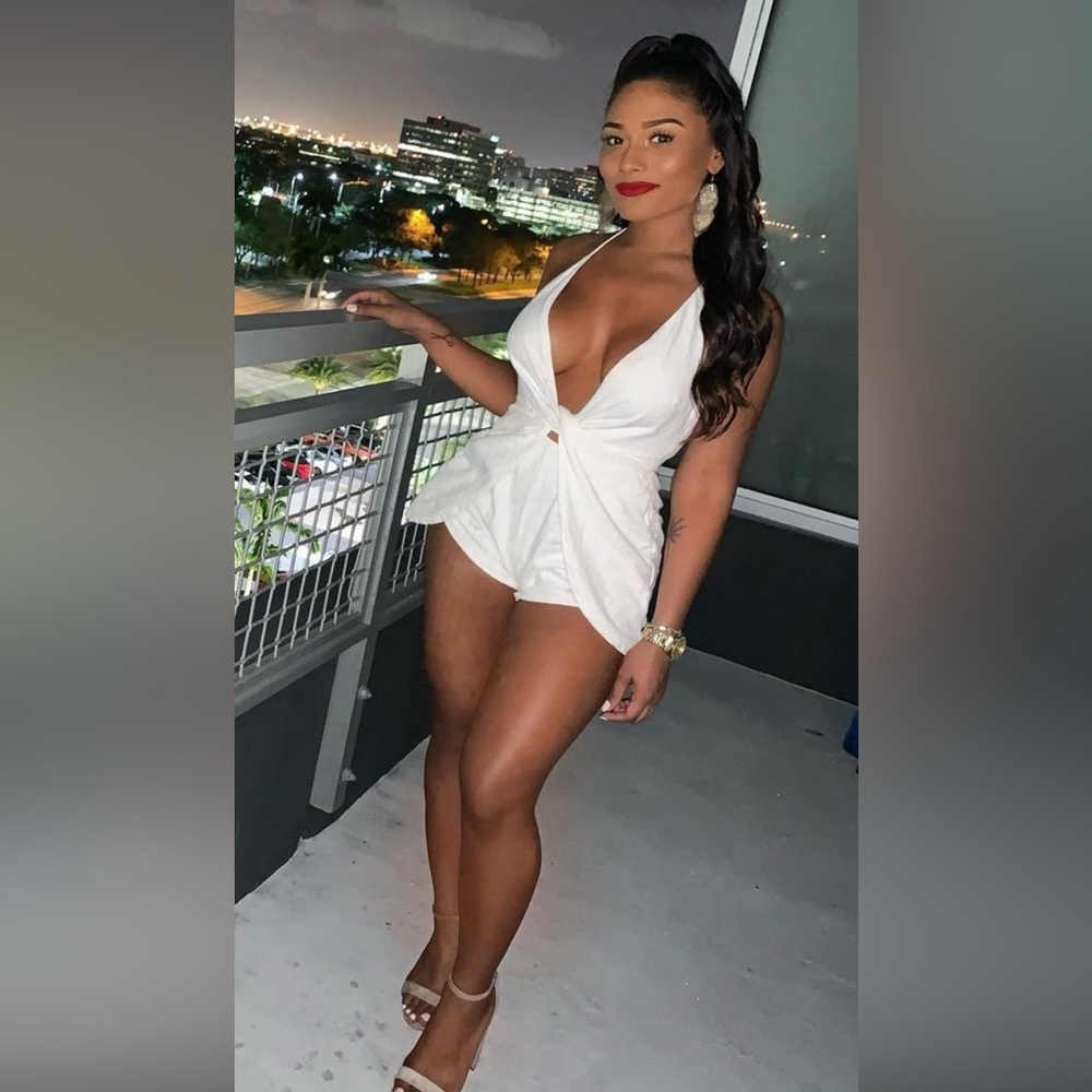 White fashion nova romper